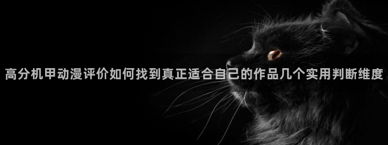 age动漫下载外国：高分机甲动漫评价如何找到真正适合自己的作品几个实用判断维度配图